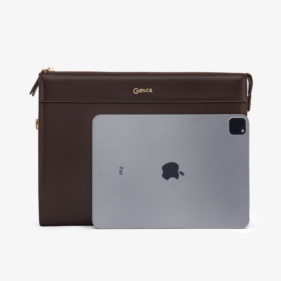 Clutch đựng tài liệu A4 da bò Nappa CL05 màu nâu