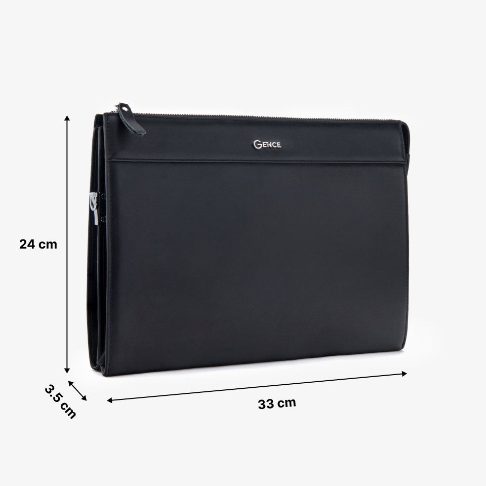 Clutch đựng tài liệu A4 da bò Nappa CL07 màu đen