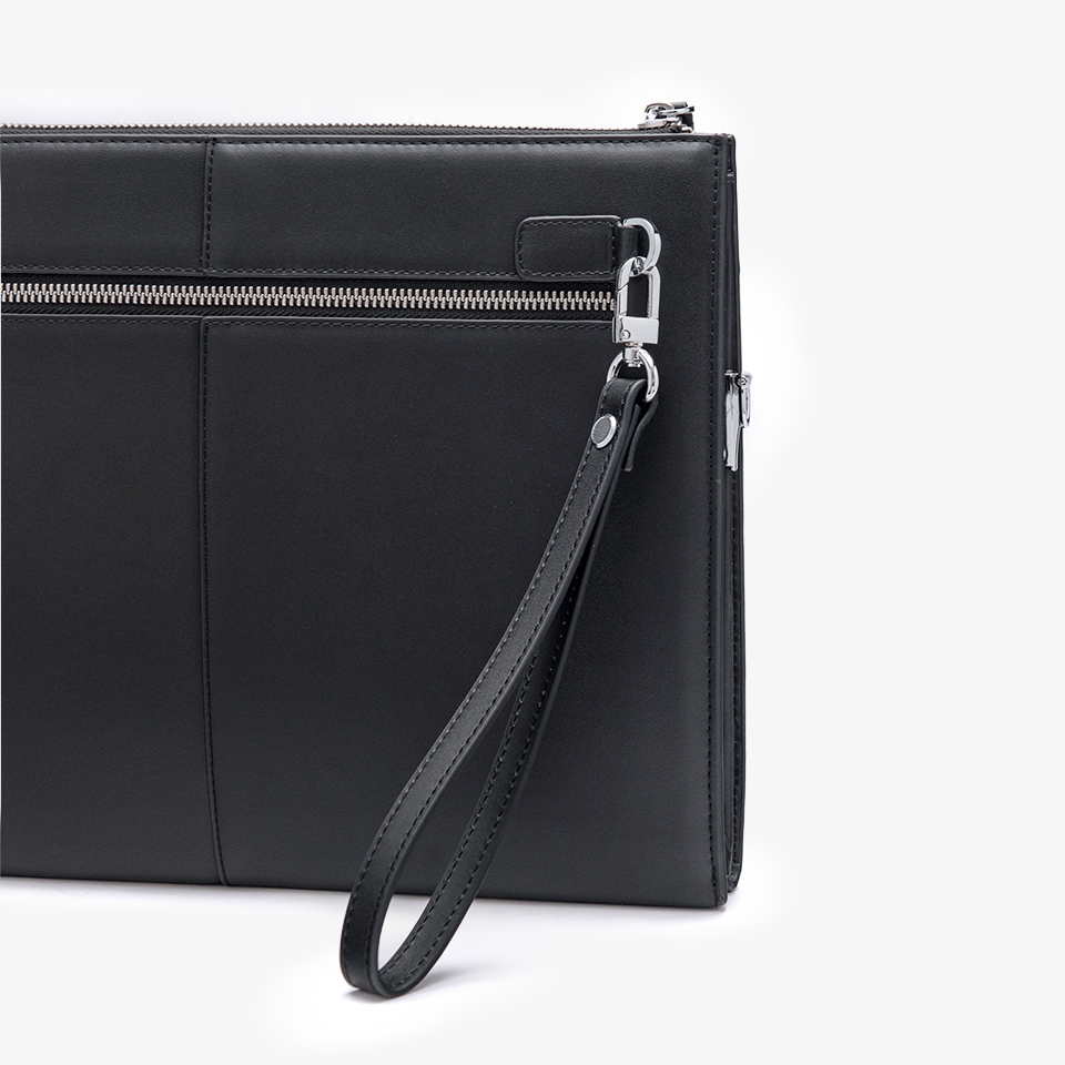 Clutch đựng tài liệu A4 da bò Nappa CL07 màu đen