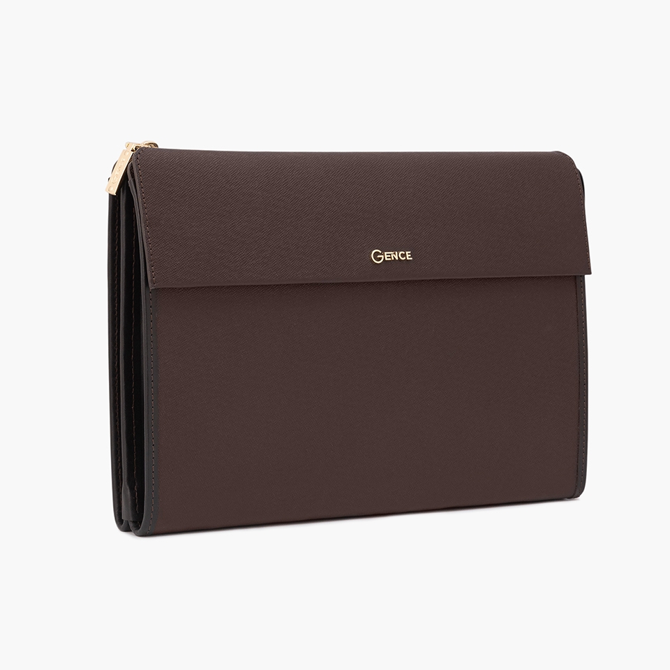 Clutch đựng tài liệu A4 da bò Taiga CL09 màu nâu