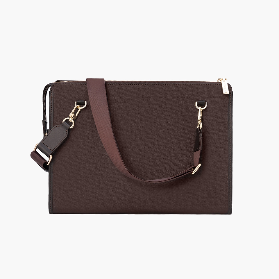 Clutch đựng tài liệu A4 da bò Taiga CL09 màu nâu