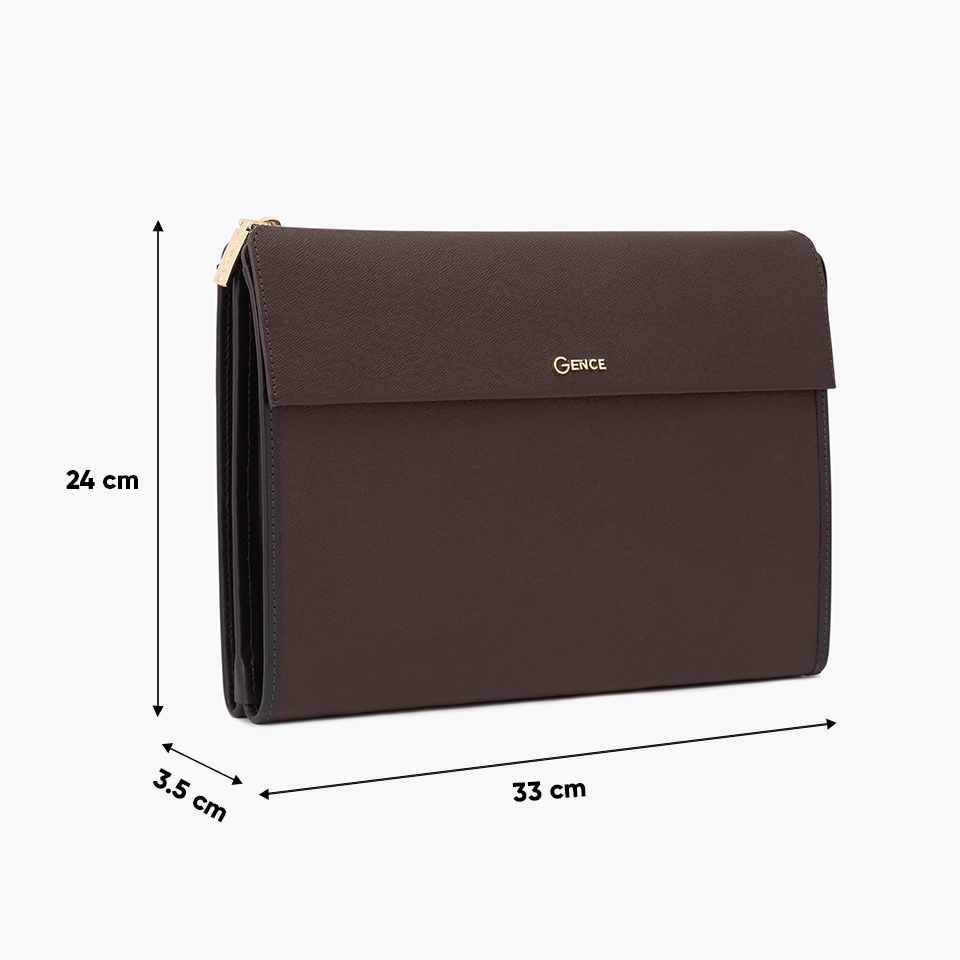 Clutch đựng tài liệu A4 da bò Taiga CL09 màu nâu