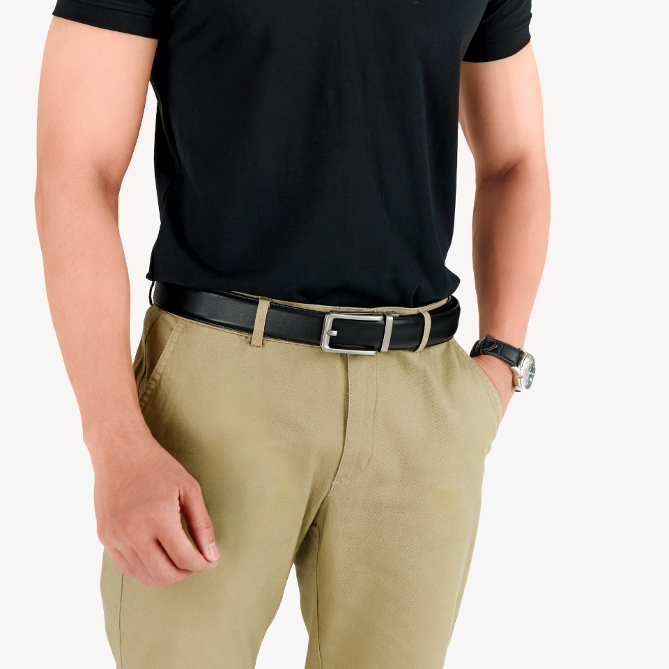 Thắt lưng da nam công sở LG35 màu ghi