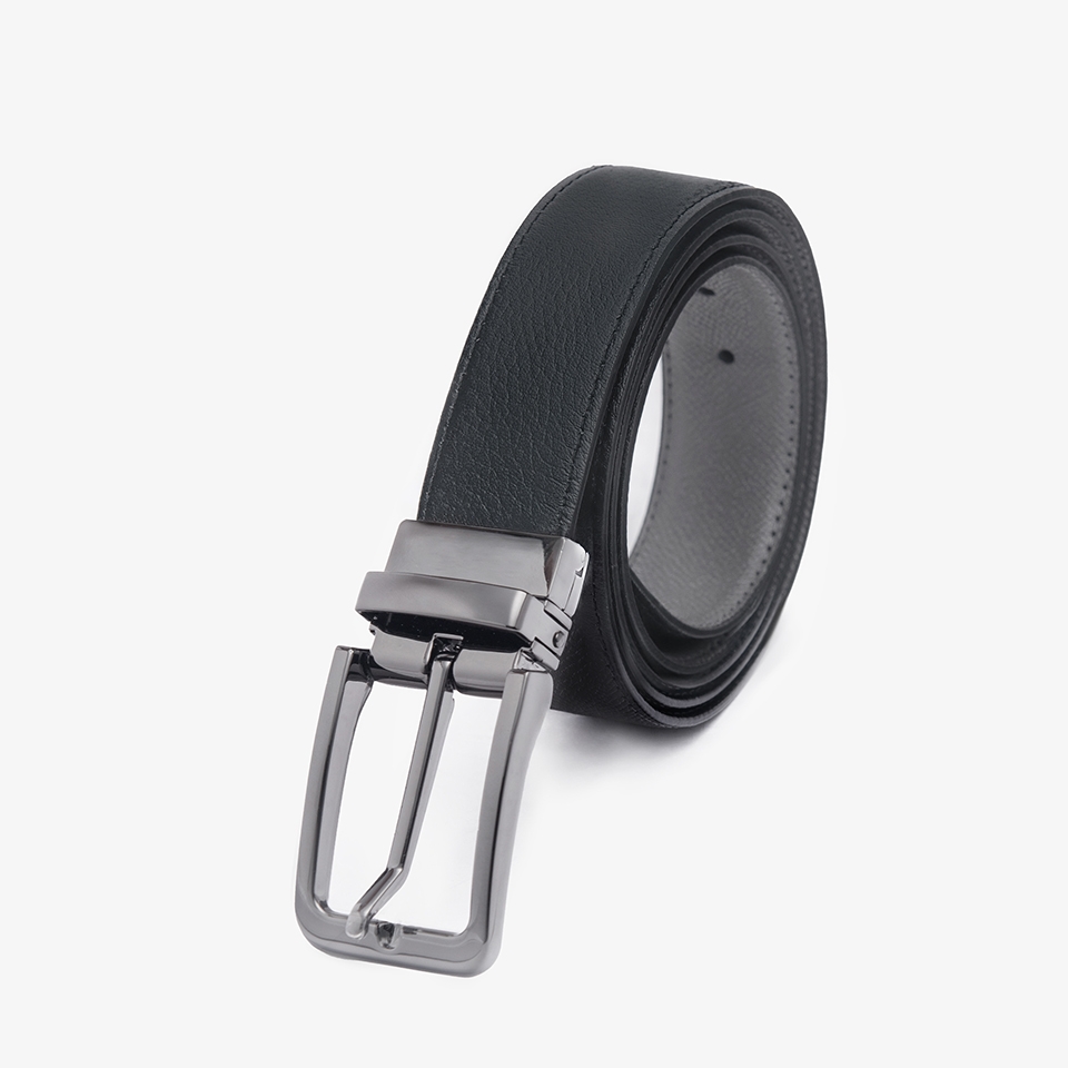 Thắt lưng da nam khóa cài mặt xoay LG41 màu đen
