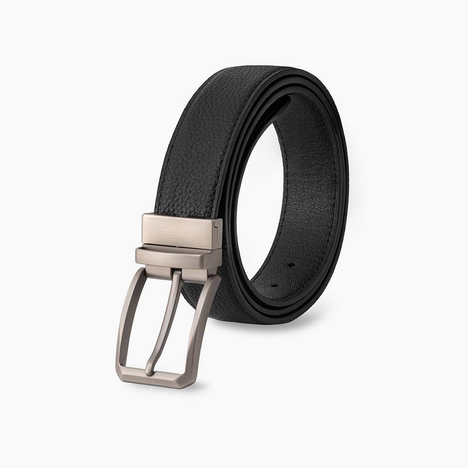 Thắt lưng da nam khóa cài mặt xoay LG56 màu xám