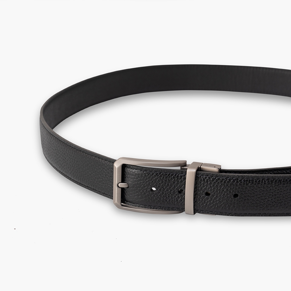 Thắt lưng da nam khóa cài mặt xoay LG56 màu xám