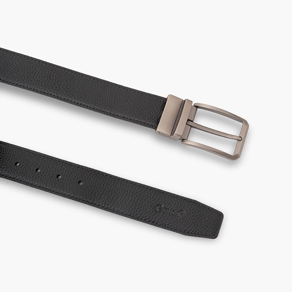 Thắt lưng da nam khóa cài mặt xoay LG56 màu xám