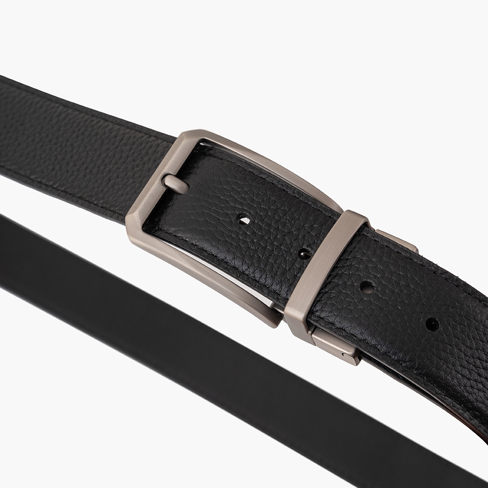 Thắt lưng da nam khóa cài mặt xoay LG56 màu xám