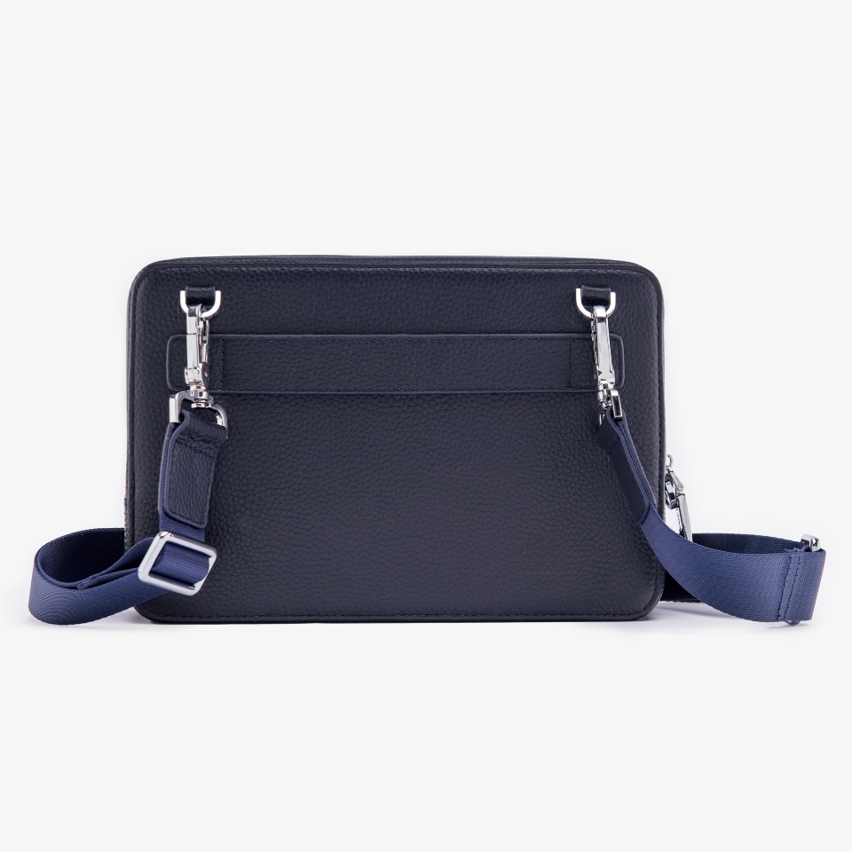 Túi cầm tay nam Gence đeo chéo da bò Mill TC01 Xanh