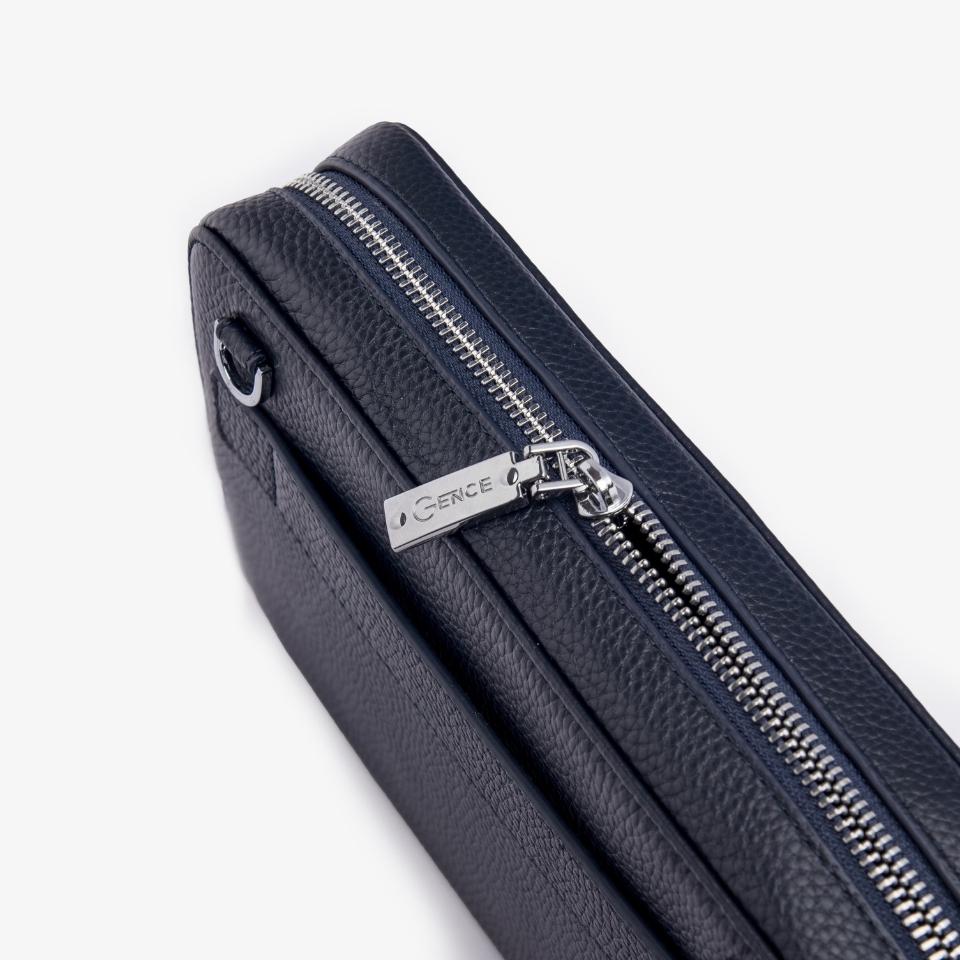 Túi cầm tay nam Gence đeo chéo da bò Mill TC01 Xanh