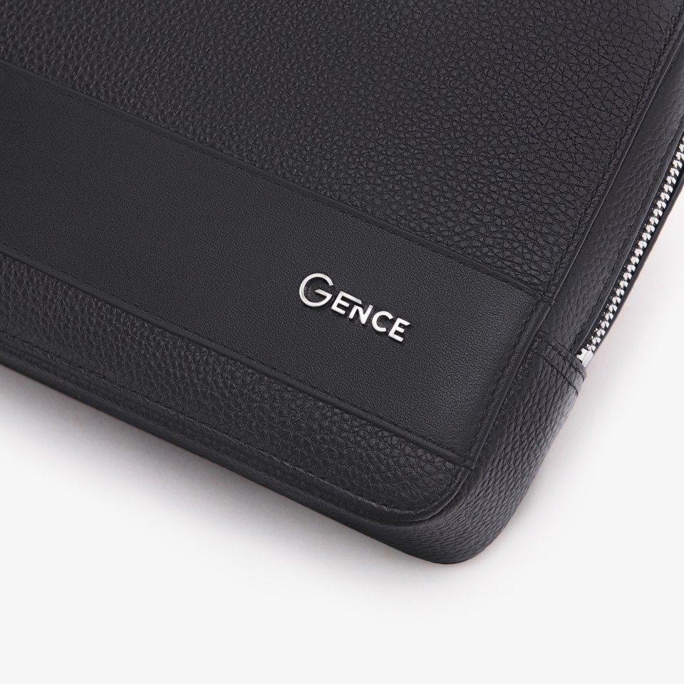 Túi cầm tay nam Gence đeo chéo da bò Mill TC02 Đen
