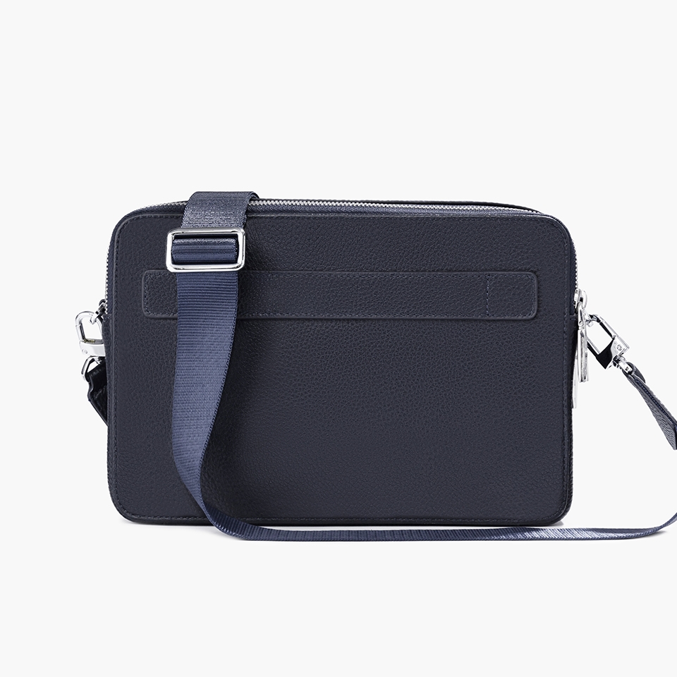 Túi cầm tay nam Gence đeo chéo da bò Mill TC04 Xanh