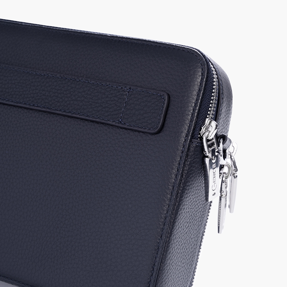 Túi cầm tay nam Gence đeo chéo da bò Mill TC04 Xanh