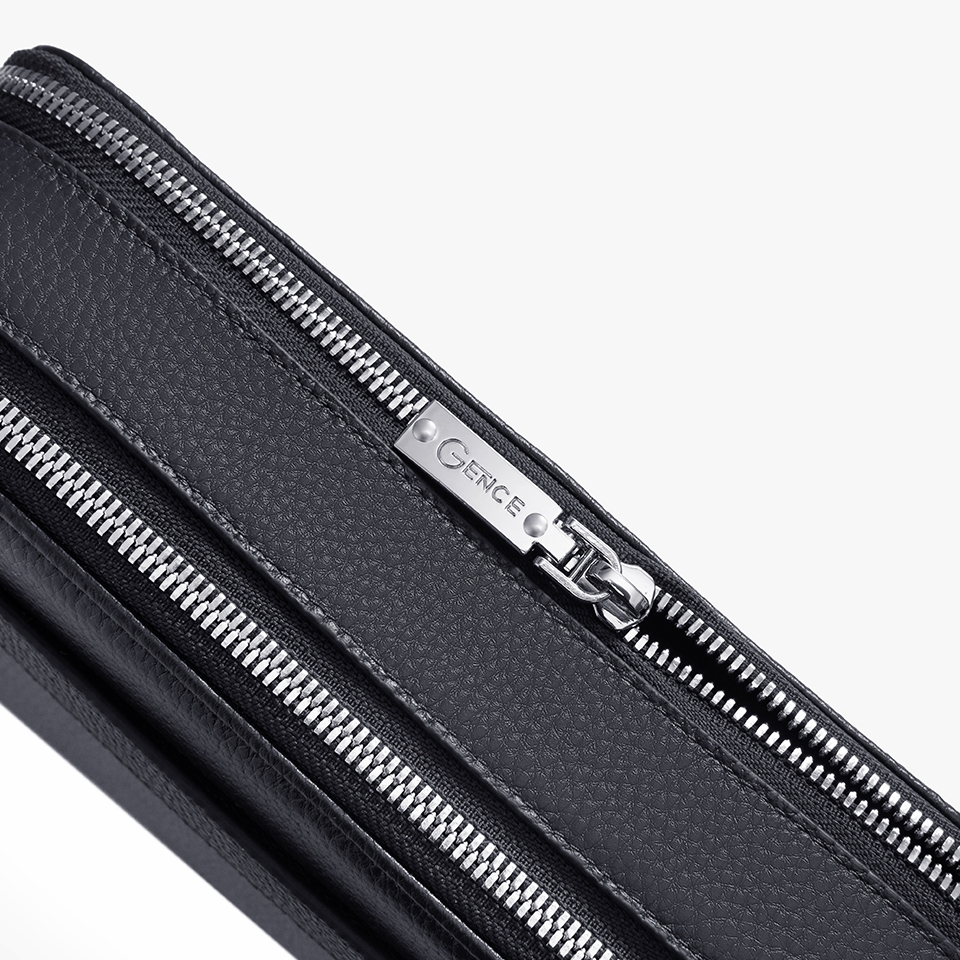 Túi cầm tay nam Gence đeo chéo da bò Mill TC05 Đen