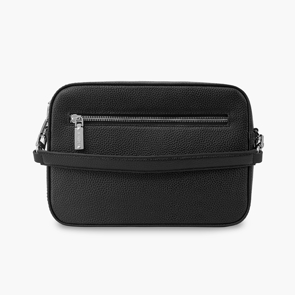 Túi clutch xách tay đeo chéo da bò Mill TC09 đen