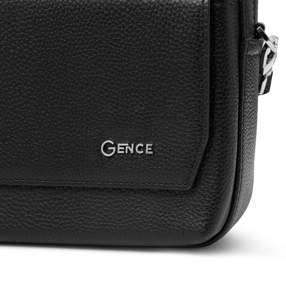 Túi clutch xách tay đeo chéo da bò Mill TC09 đen