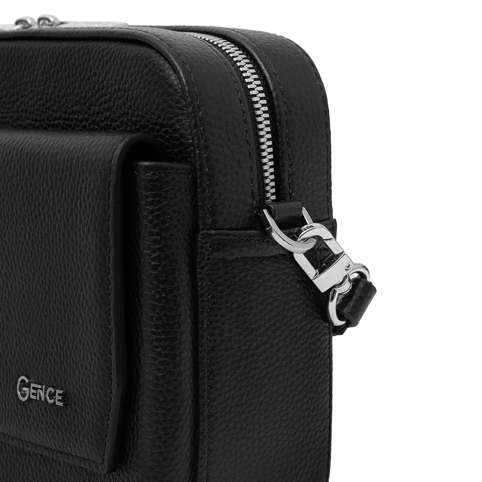Túi clutch xách tay đeo chéo da bò Mill TC09 đen