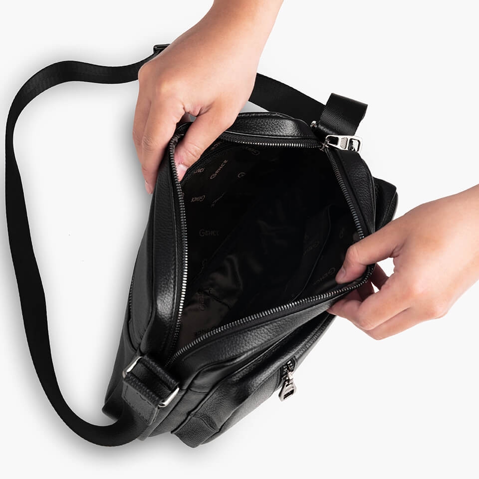 Túi đeo chéo nam Gence da bò Mill mềm TD02