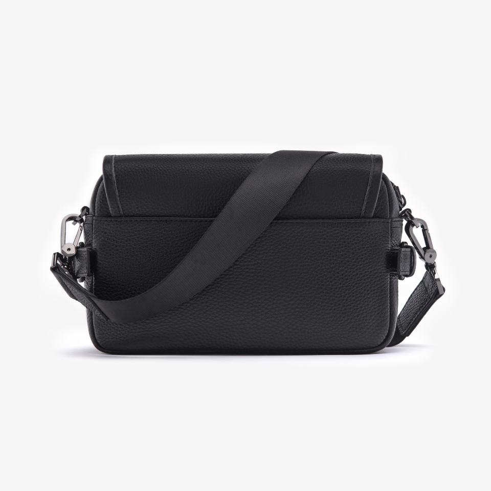 Túi đeo chéo nam Gence da bò Mill TD07 màu đen