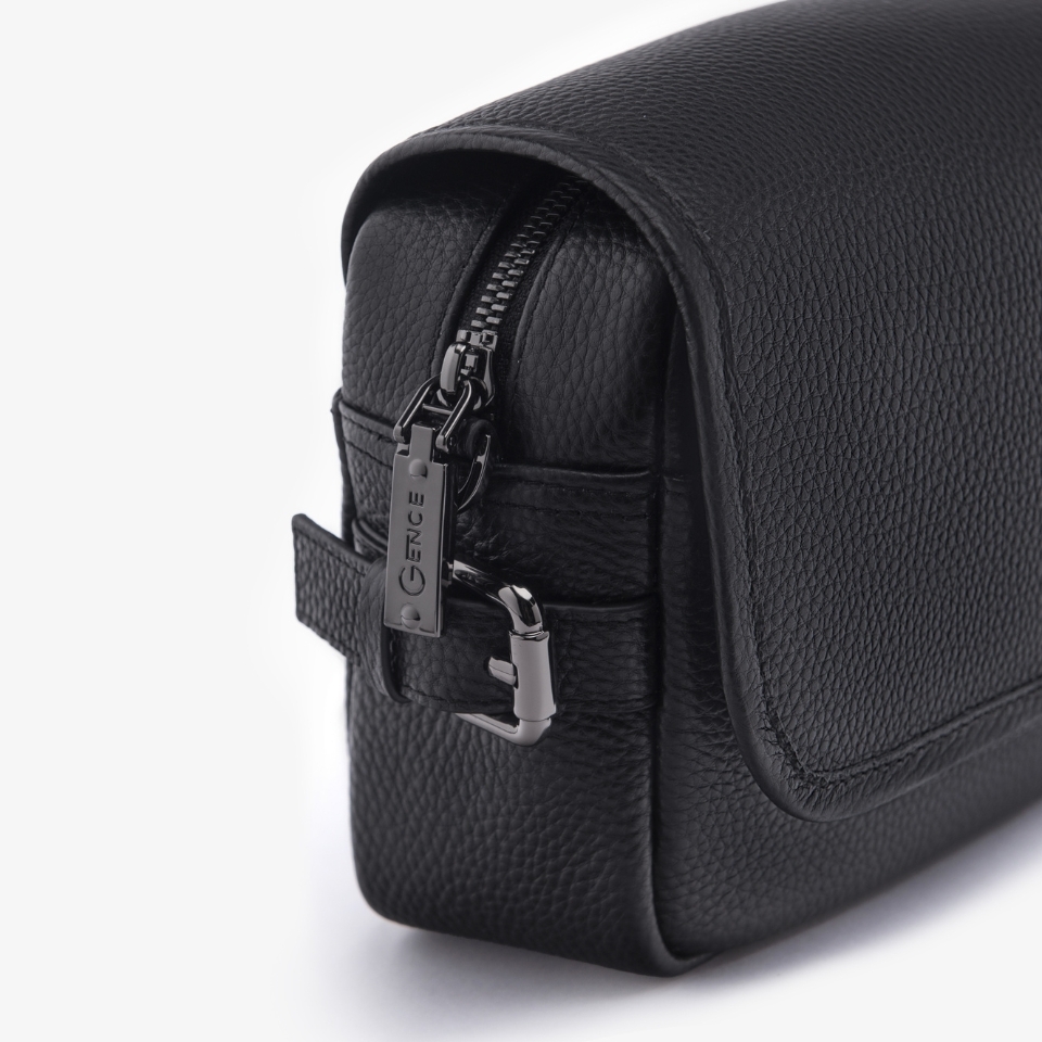 Túi đeo chéo nam Gence da bò Mill TD07 màu đen