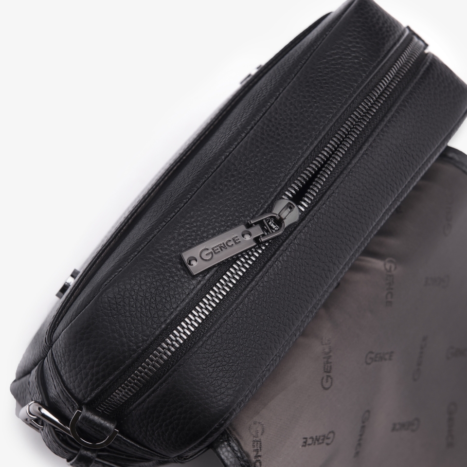 Túi đeo chéo nam Gence da bò Mill TD07 màu đen
