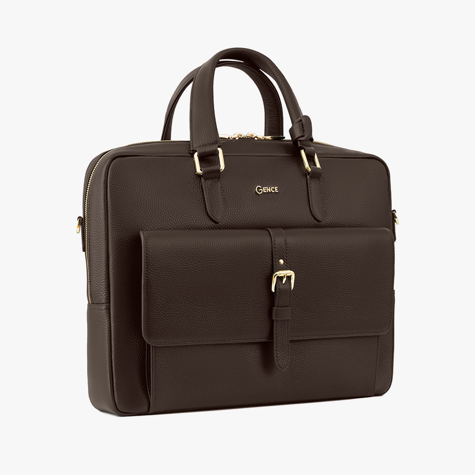 Túi xách công sở nam da Mill cao cấp GCE30 nâu