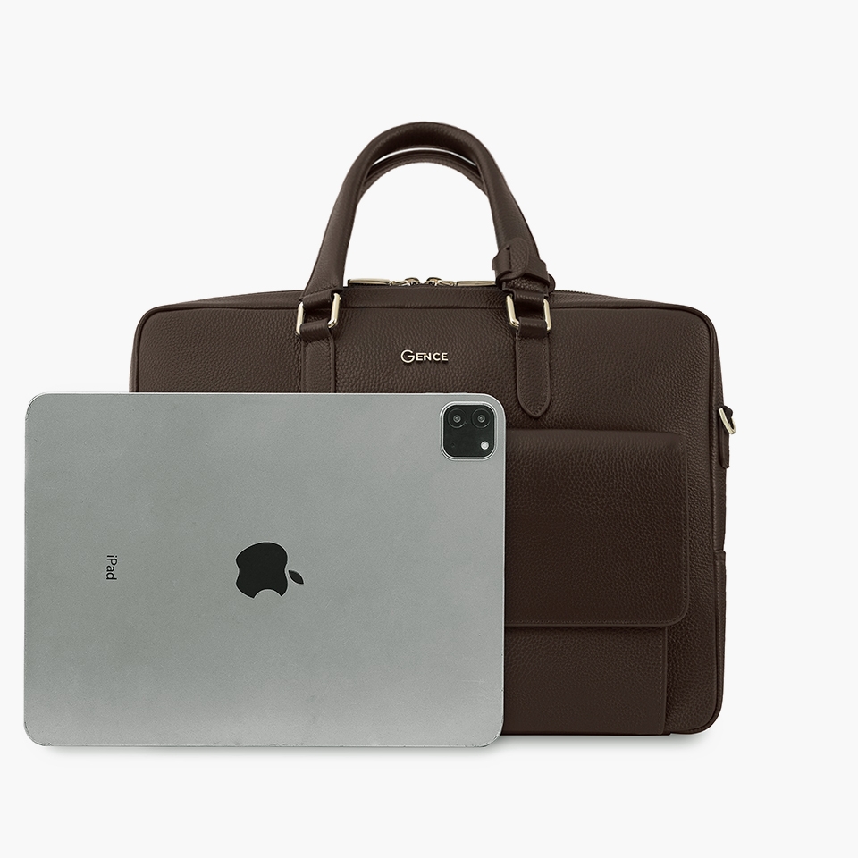 Túi xách công sở nam da Mill cao cấp GCE30 nâu