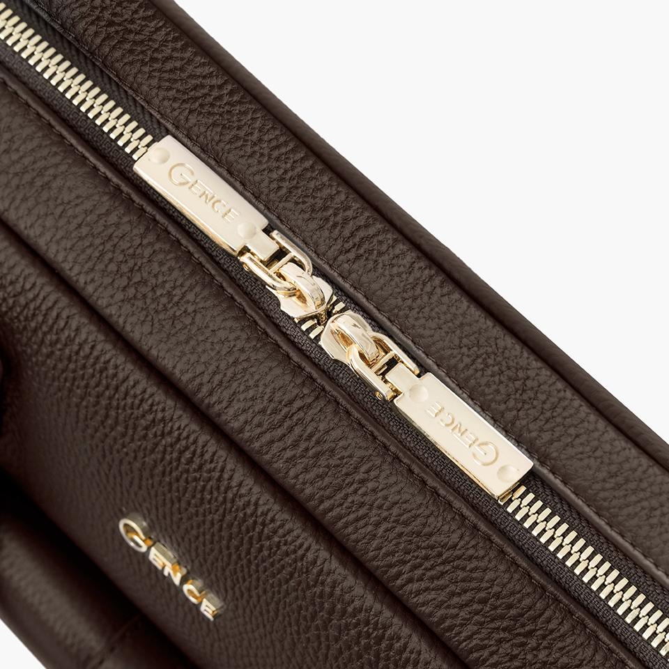 Túi xách công sở nam da Mill cao cấp GCE30 nâu