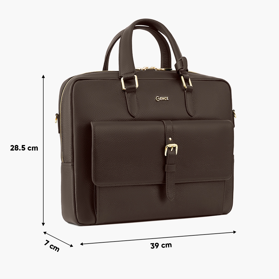 Túi xách công sở nam da Mill cao cấp GCE30 nâu