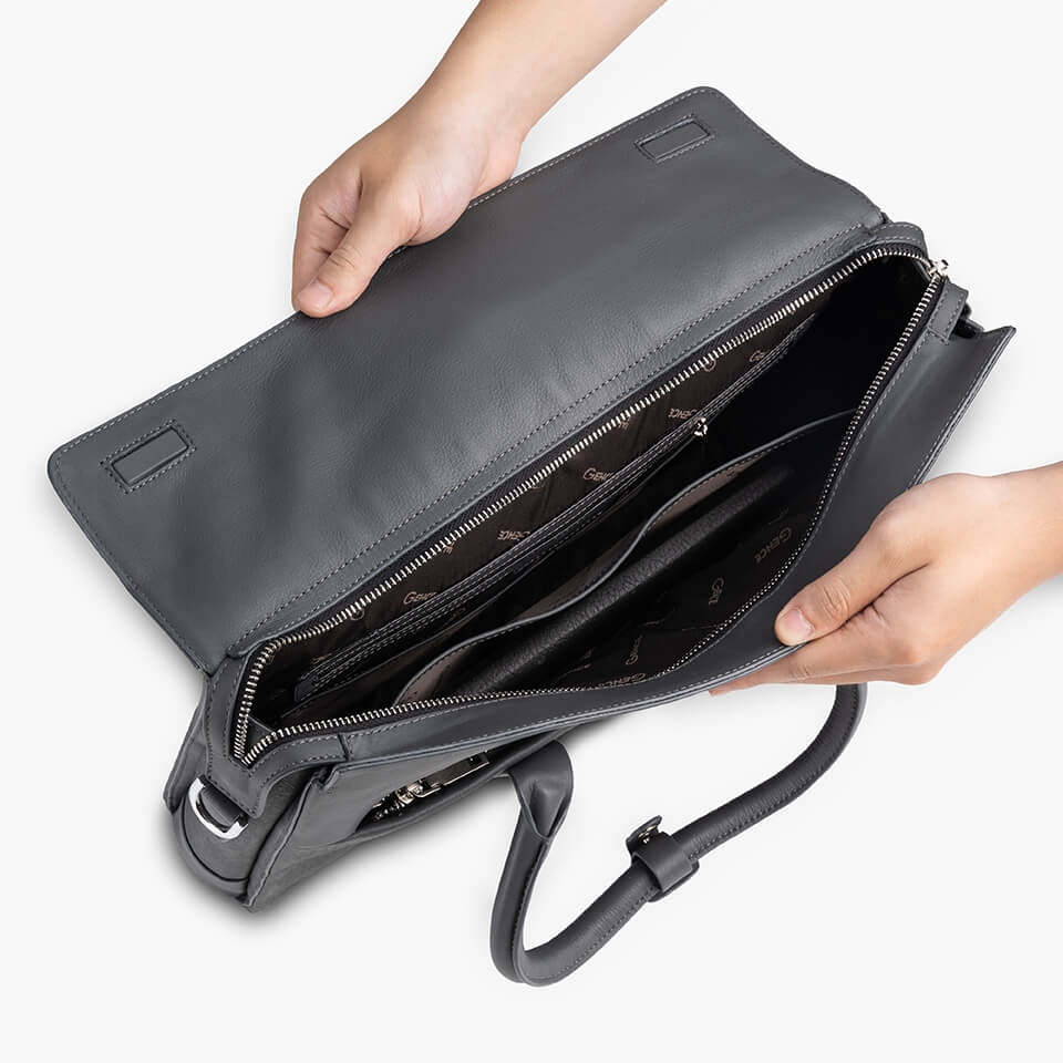 Túi xách nam công sở cao cấp da bò Taiga CDX13 ghi