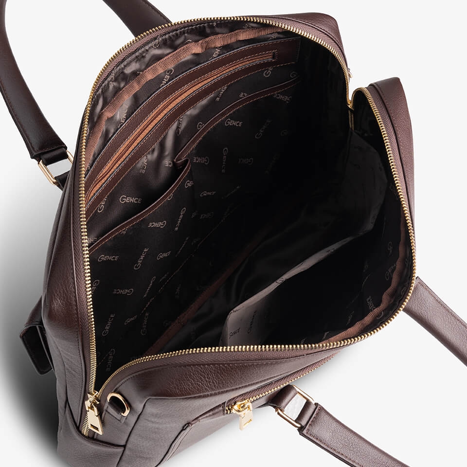 Túi xách công sở nam da Alran cao cấp GCE04 nâu