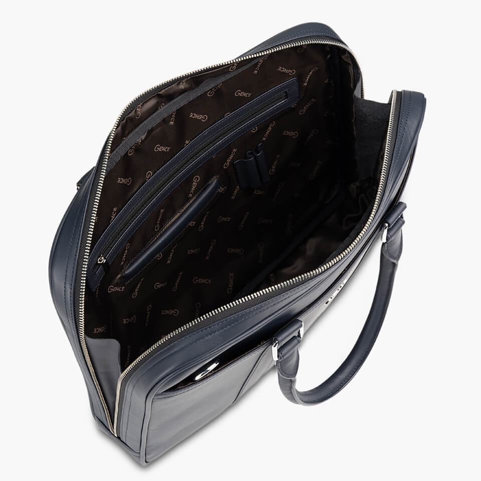 Túi xách nam công sở da bò Swift màu xanh GCE18