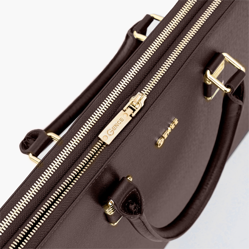 Túi xách nam công sở da bò Taiga màu nâu CDX19