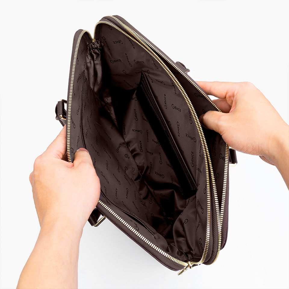 Túi xách nam công sở da bò Taiga màu nâu CDX19