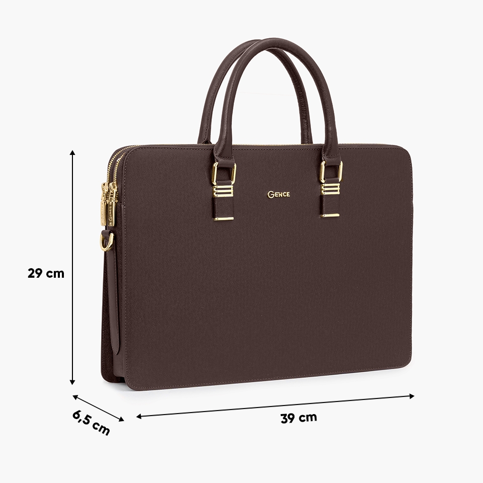 Túi xách nam công sở da bò Taiga màu nâu CDX19