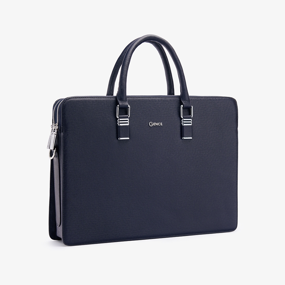 Túi xách nam công sở da bò Taiga màu xanh CDX18