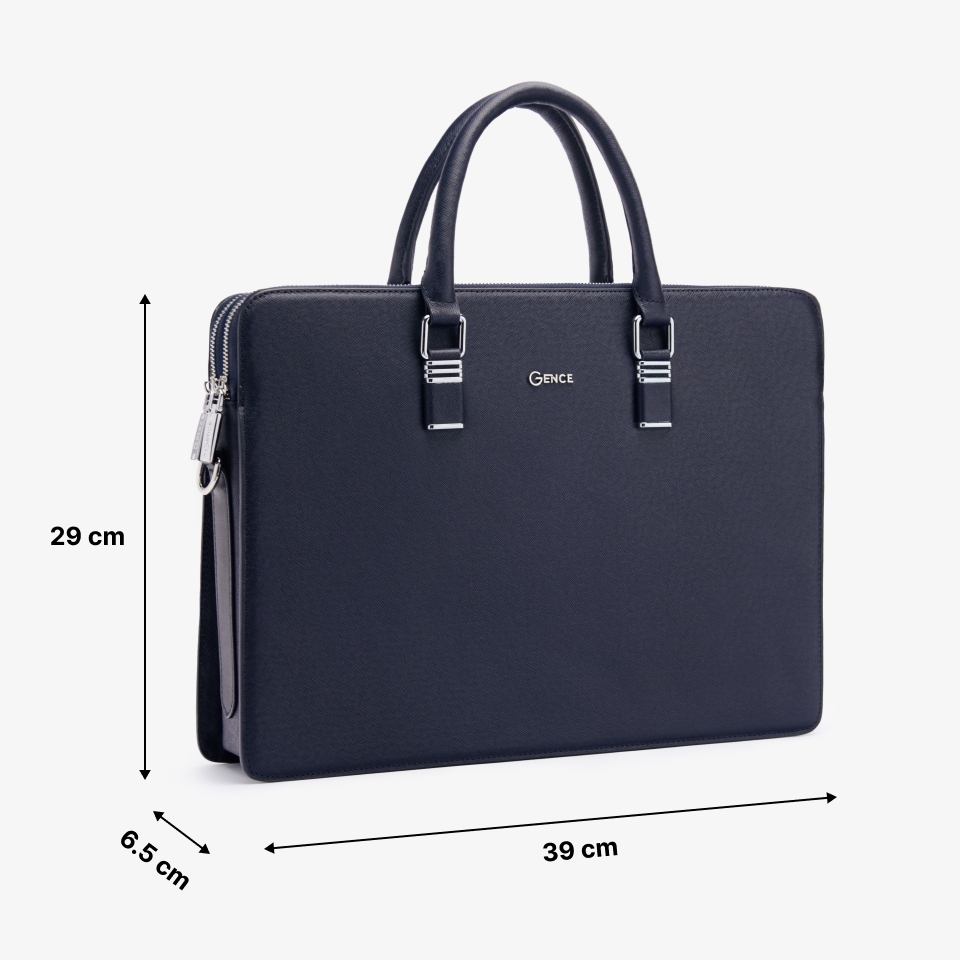 Túi xách nam công sở da bò Taiga màu xanh CDX18