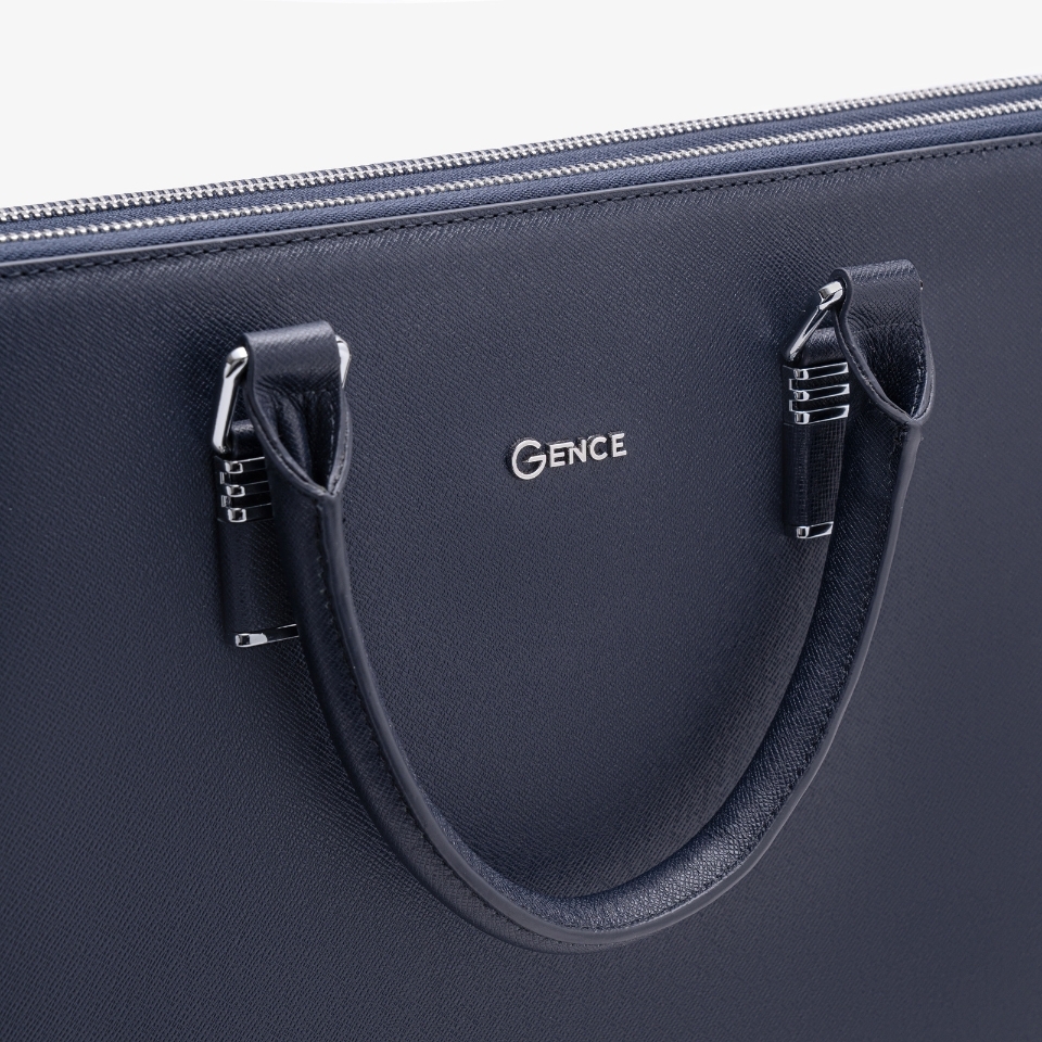 Túi xách nam công sở da bò Taiga màu xanh CDX18