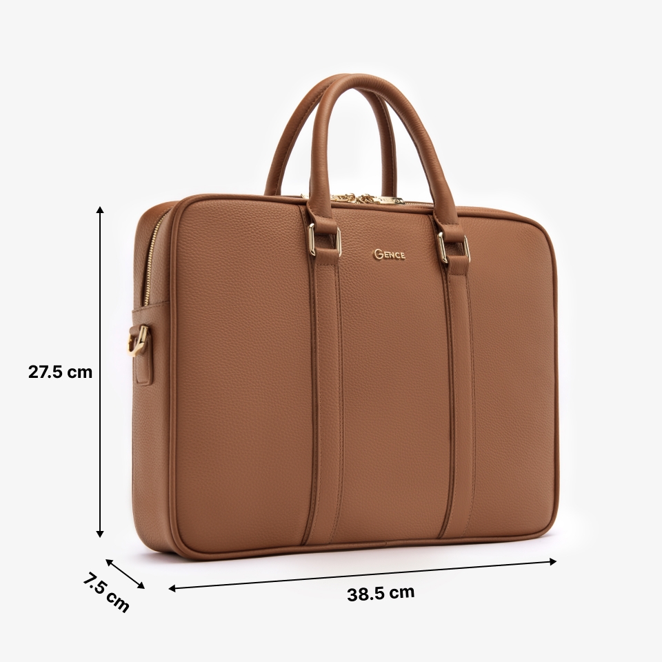 Túi xách nam đi công tác da bò Mill GCE28 Màu Nâu