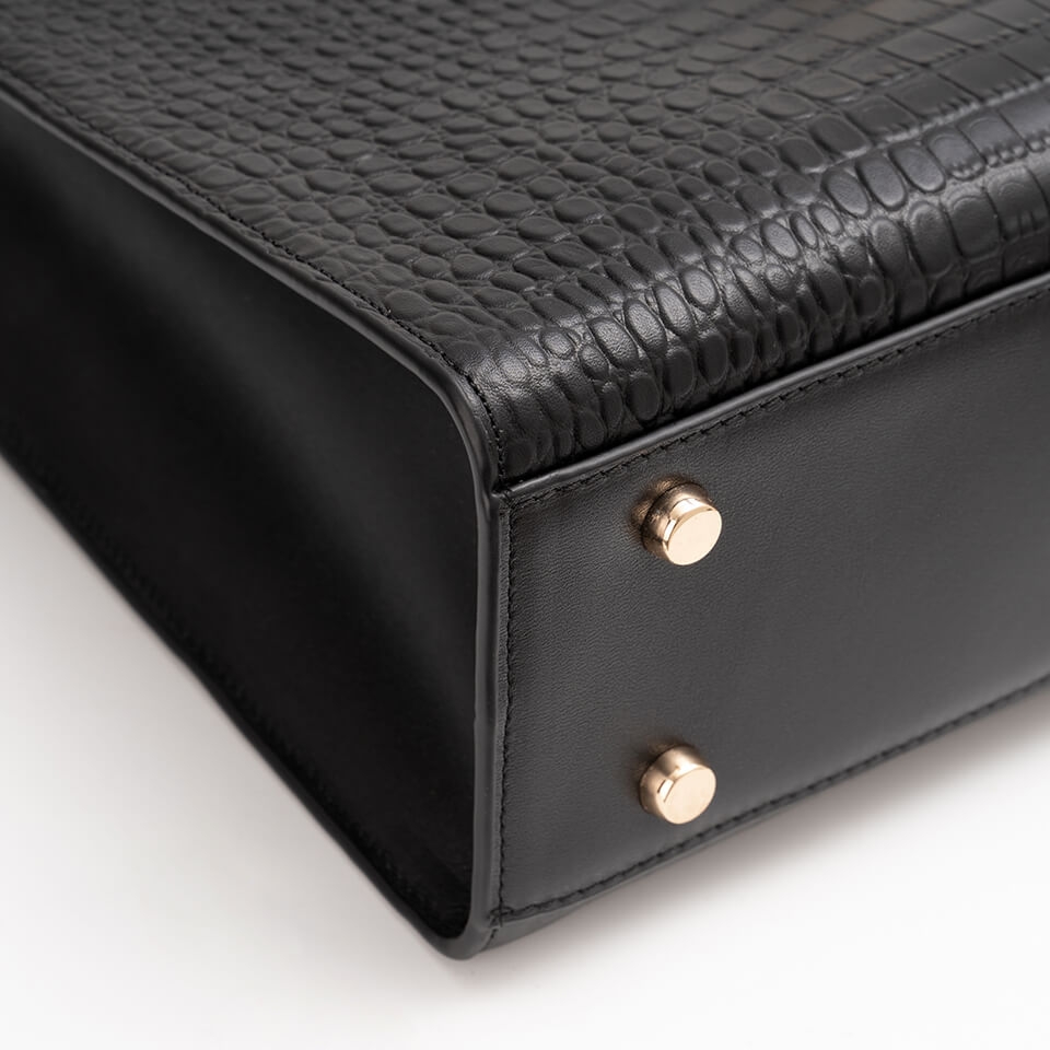 Túi xách nữ công sở Gence da bò dập vân TX18 Black