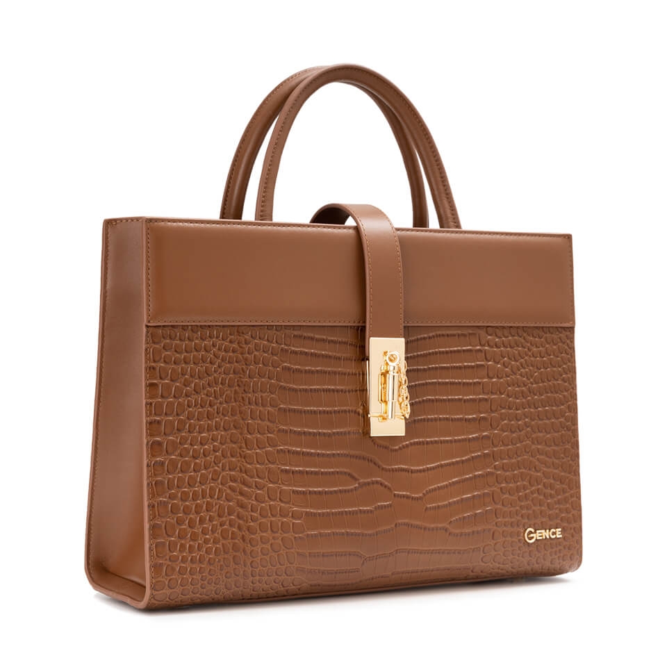 Túi xách nữ công sở Gence da bò dập vân TX19 Lion