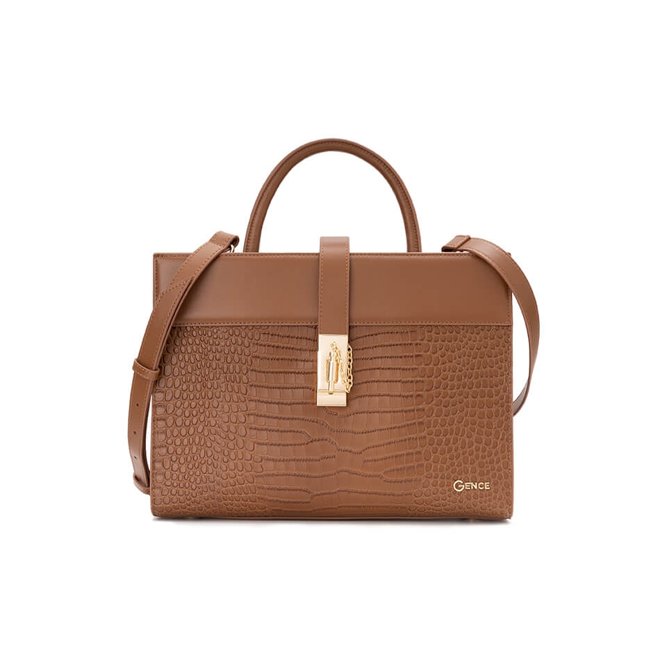 Túi xách nữ công sở Gence da bò dập vân TX19 Lion