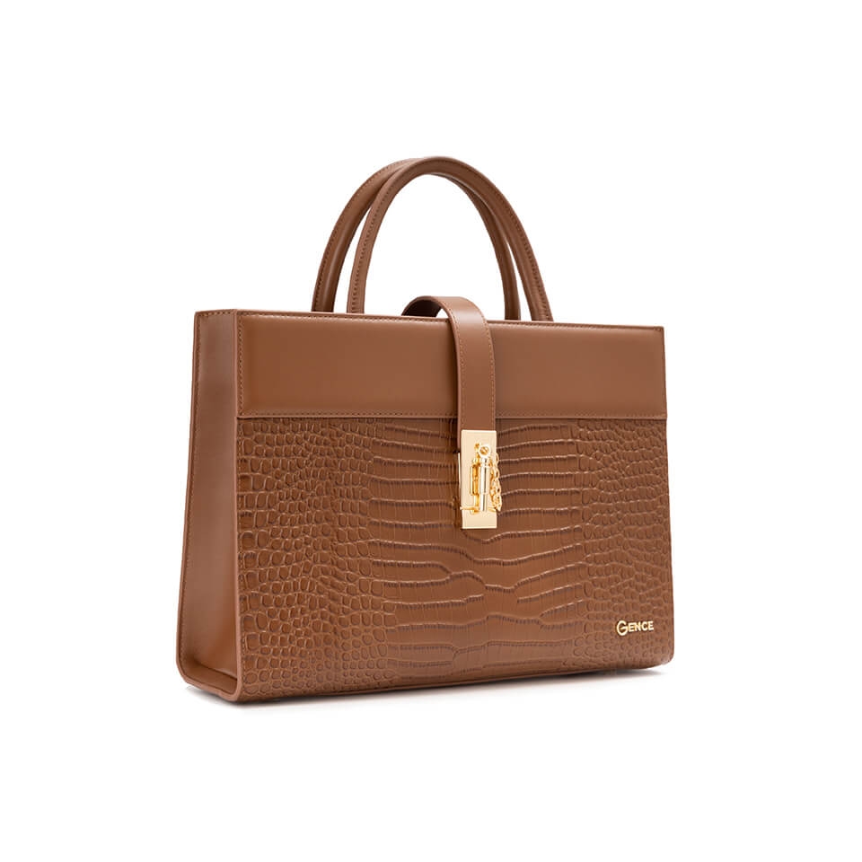 Túi xách nữ công sở Gence da bò dập vân TX19 Lion