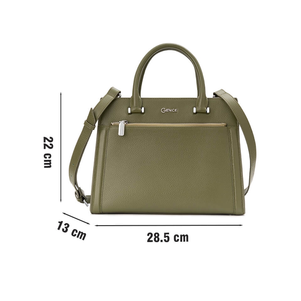 Túi xách nữ công sở Gence da bò Mill TX16 Bosco