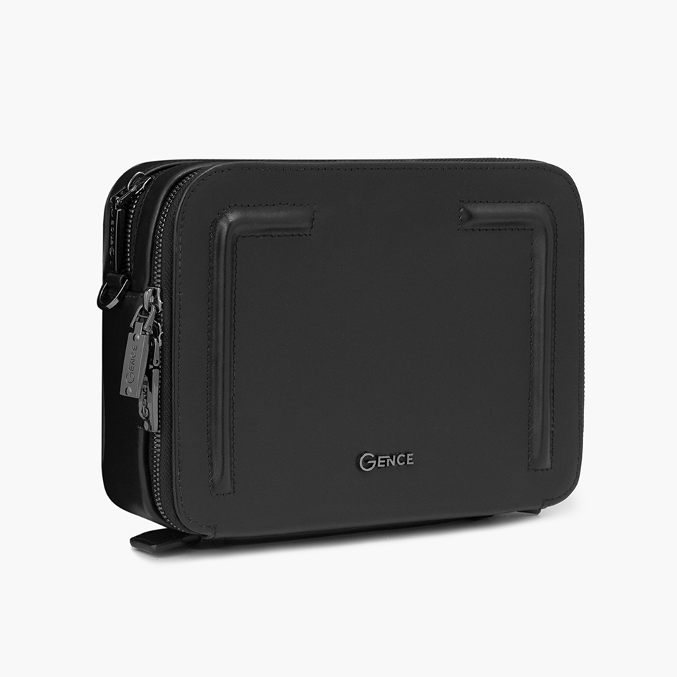 Túi xách tay đeo chéo da bò Nappa TC06 đen