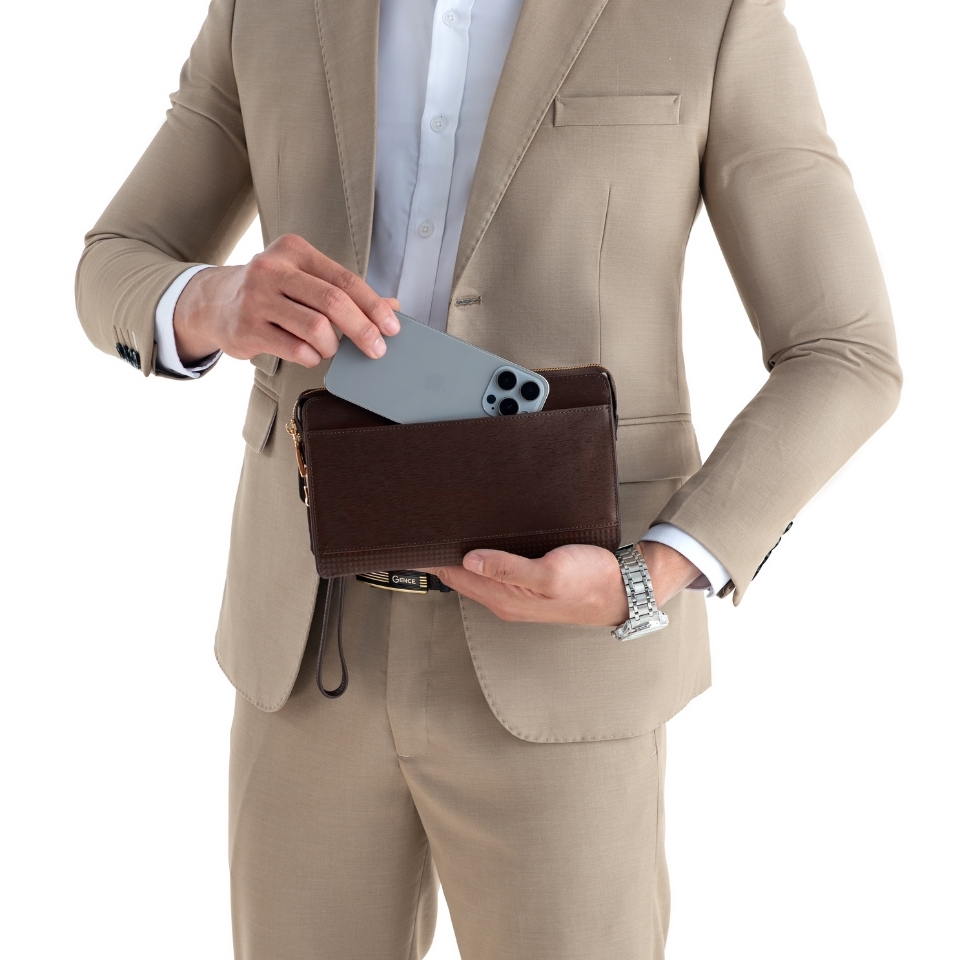 Ví cầm tay Nam cao cấp da bò EPI RB01 khóa số