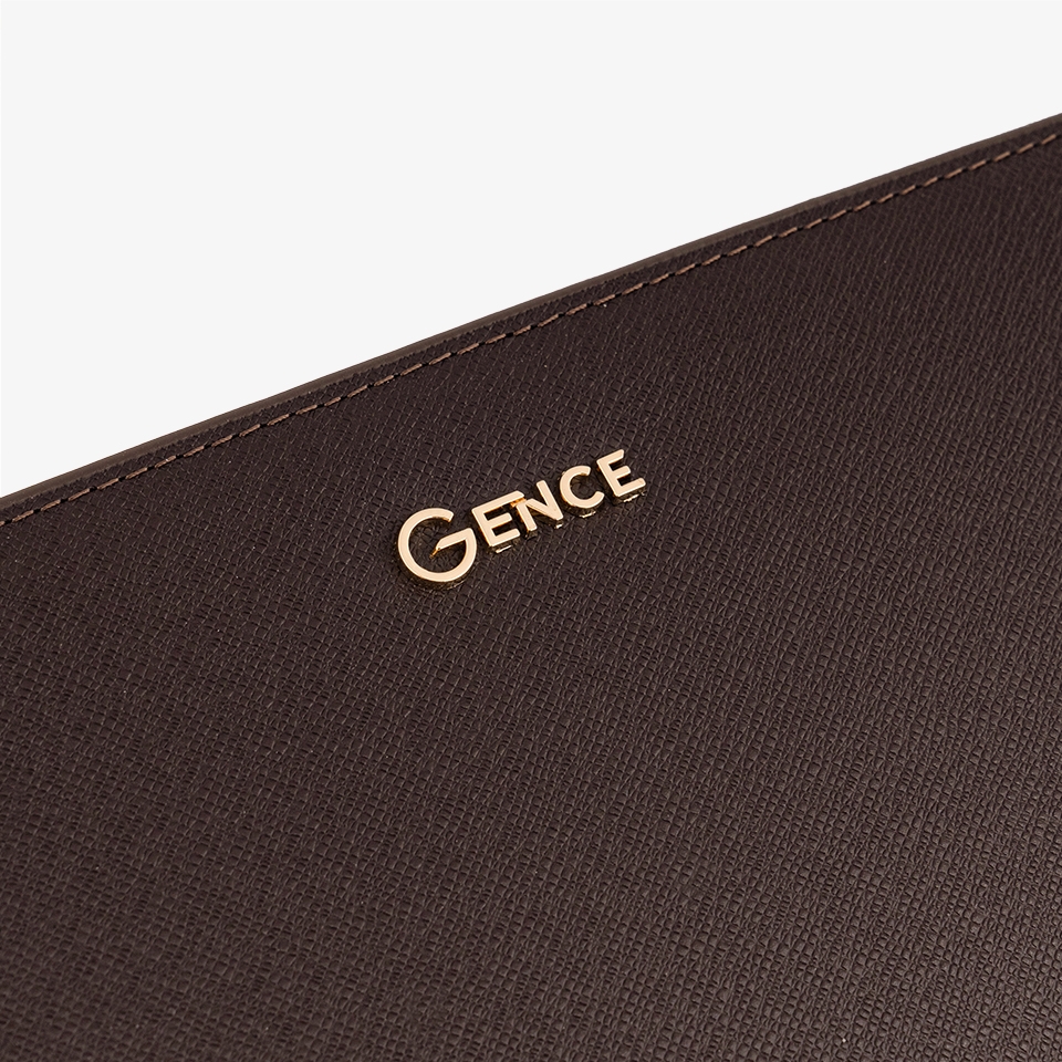 Ví cầm tay nam Gence da bò Taiga HT24 màu nâu