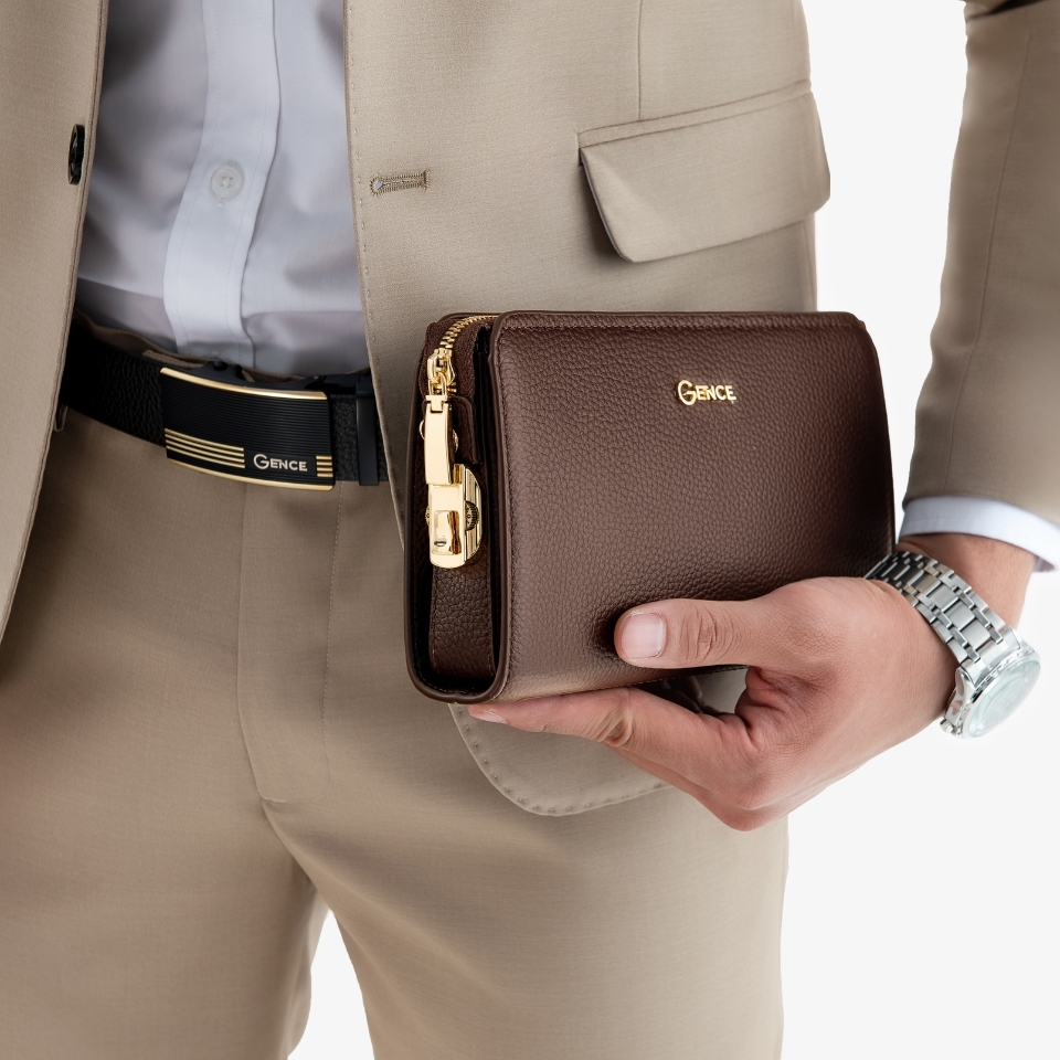 Ví cầm tay nam khóa số da bò Mill RB07