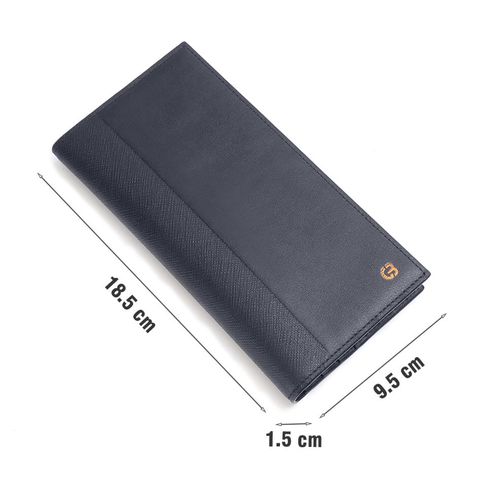 Ví dài nam da bò Swift màu xanh C20