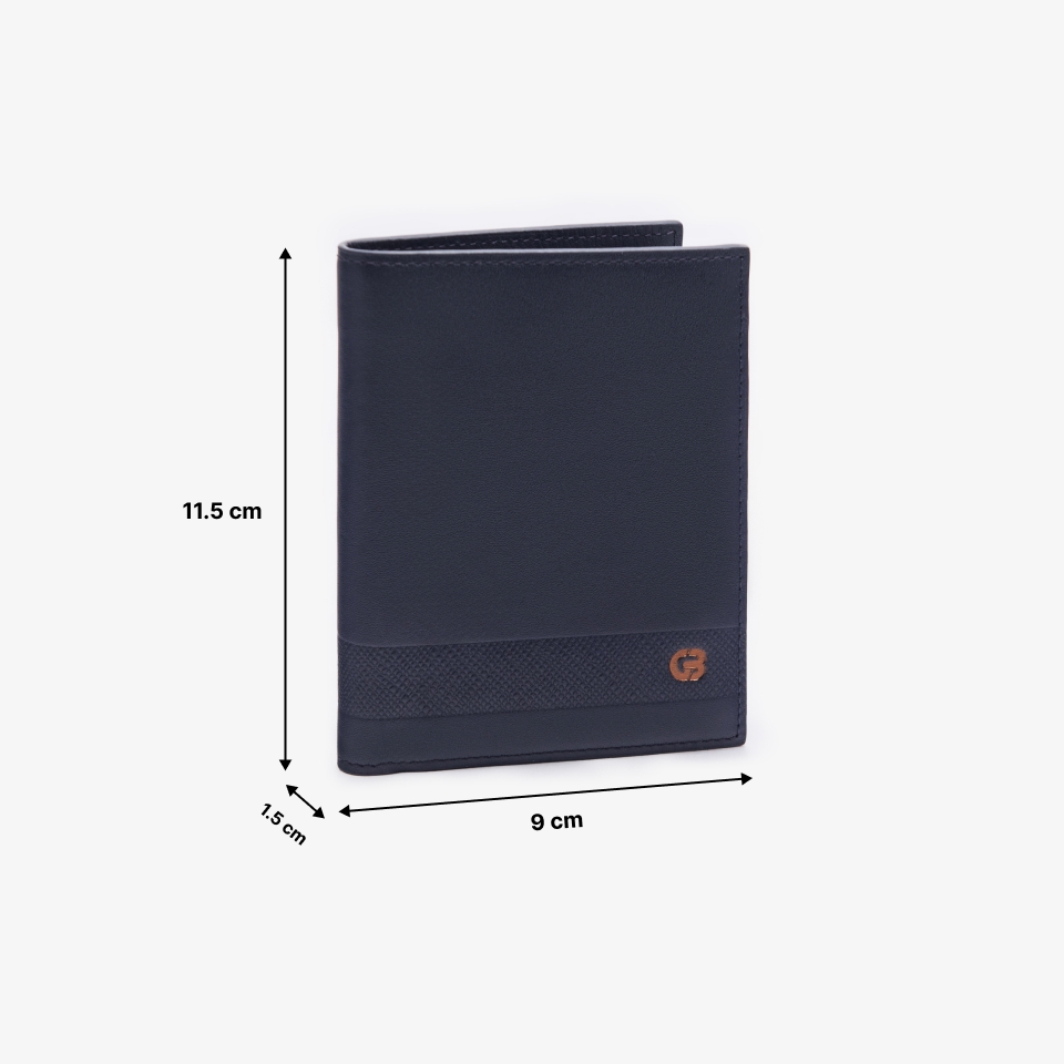 Ví nam Gence dáng dọc da bò Swift màu xanh C17
